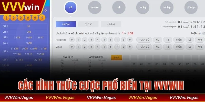 Các hình thức cược phổ biến tại VVVwin