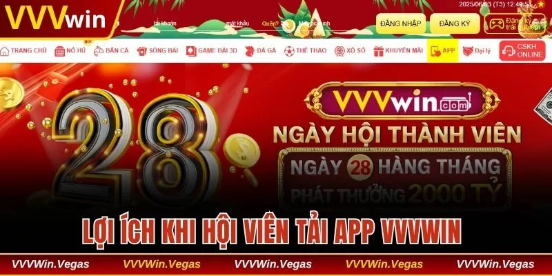Tải app VVVwin mang đến trải nghiệm tiện lợi hơn 